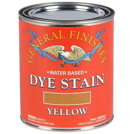 General Finishes 1 Qt Yellow Dye Stain Water-Based Wood Stain DQY